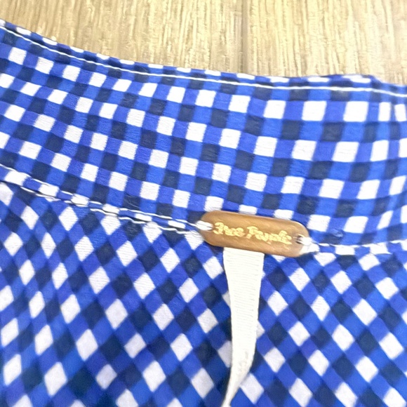 Free People Pippa Short Sleeve Mini Dress Blue Gingham Size Small NWT - Picture 9 of 9